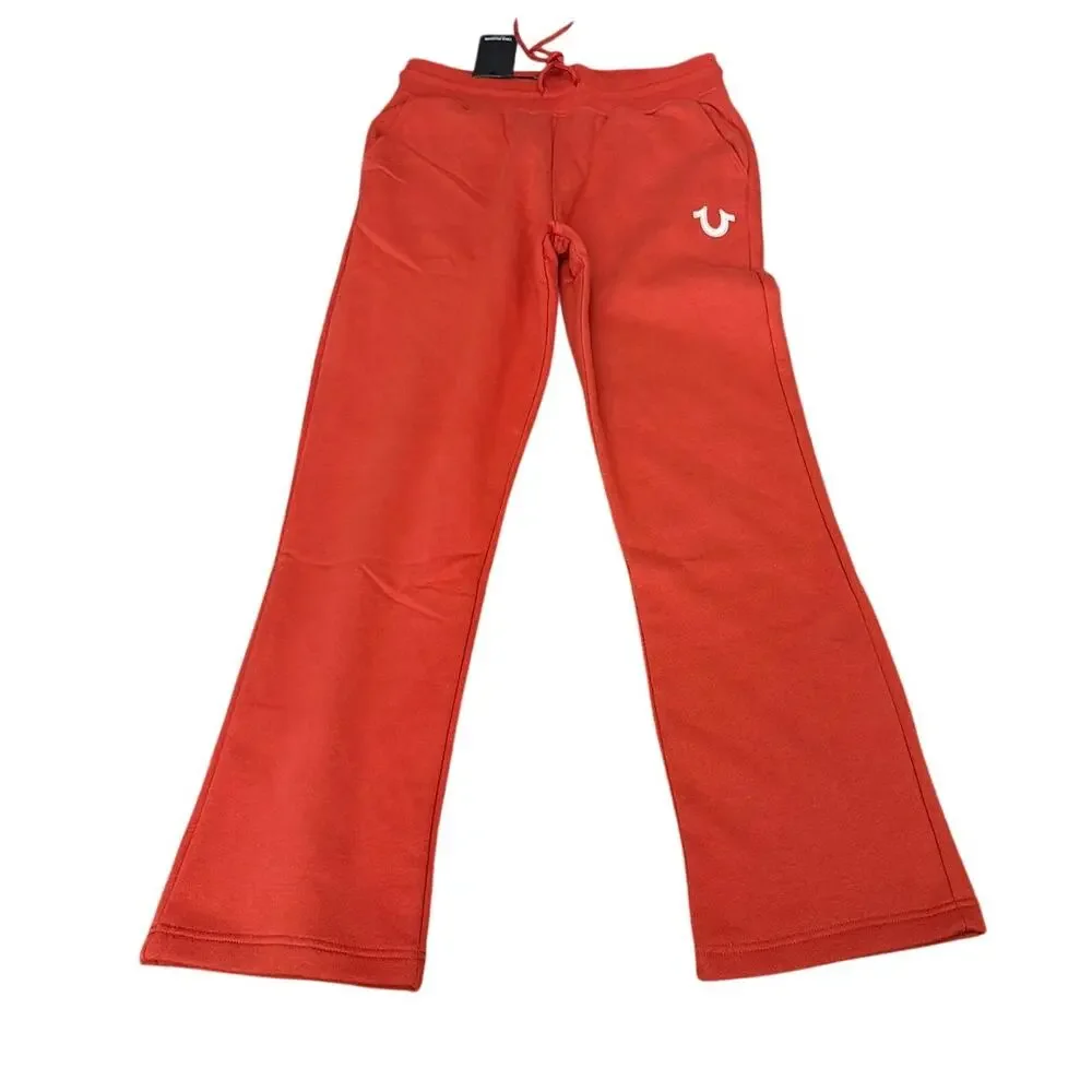 True Religion 700773 horseshoe embroidered sweatpants burnt rust size small New